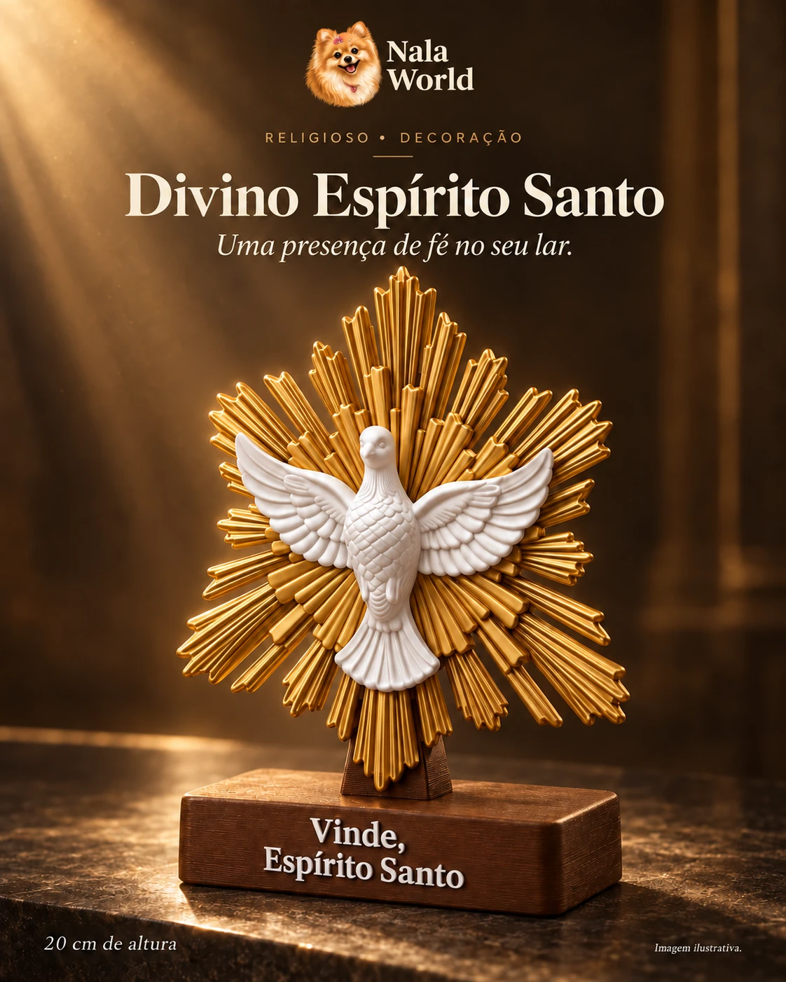 Divino Espírito Santo com Base — 20 cm