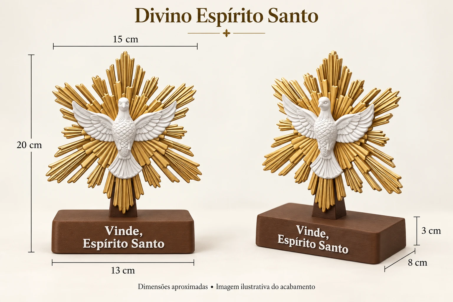 Divino Espírito Santo com Base — 20 cm — foto 2