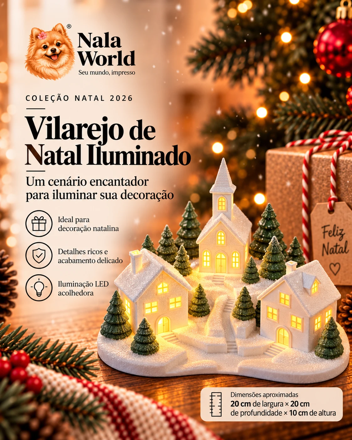 Vilarejo de Natal Iluminado